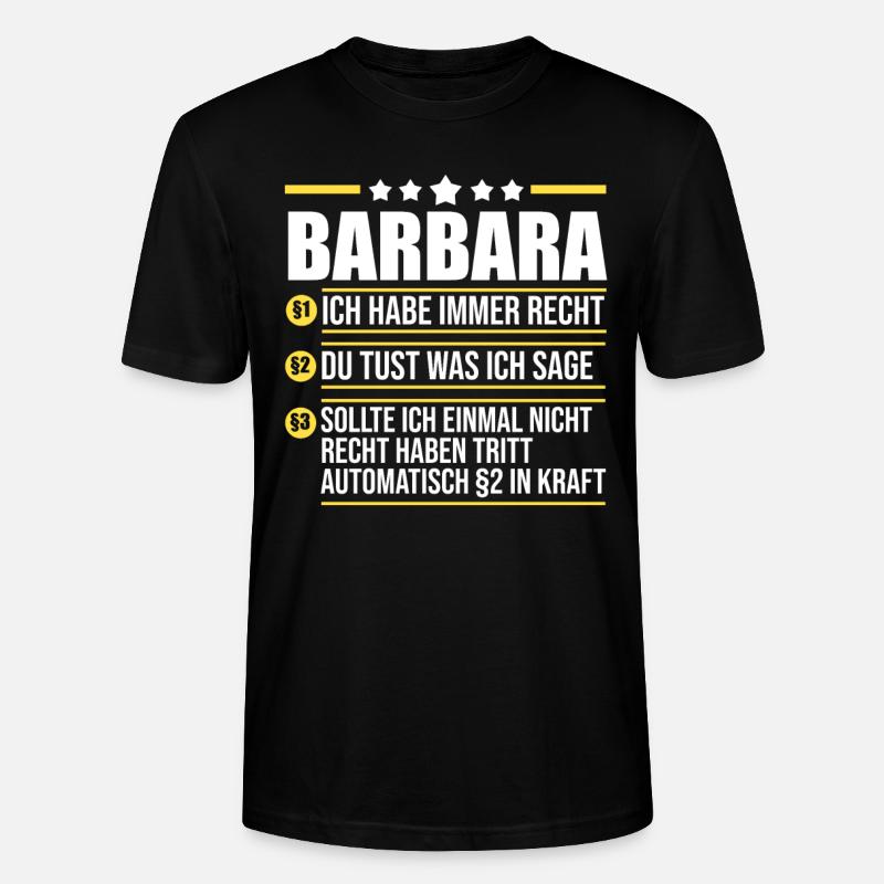 Barbara - Stanley/Stella Unisex Bio-T-Shirt CRAFTER - Schwarz