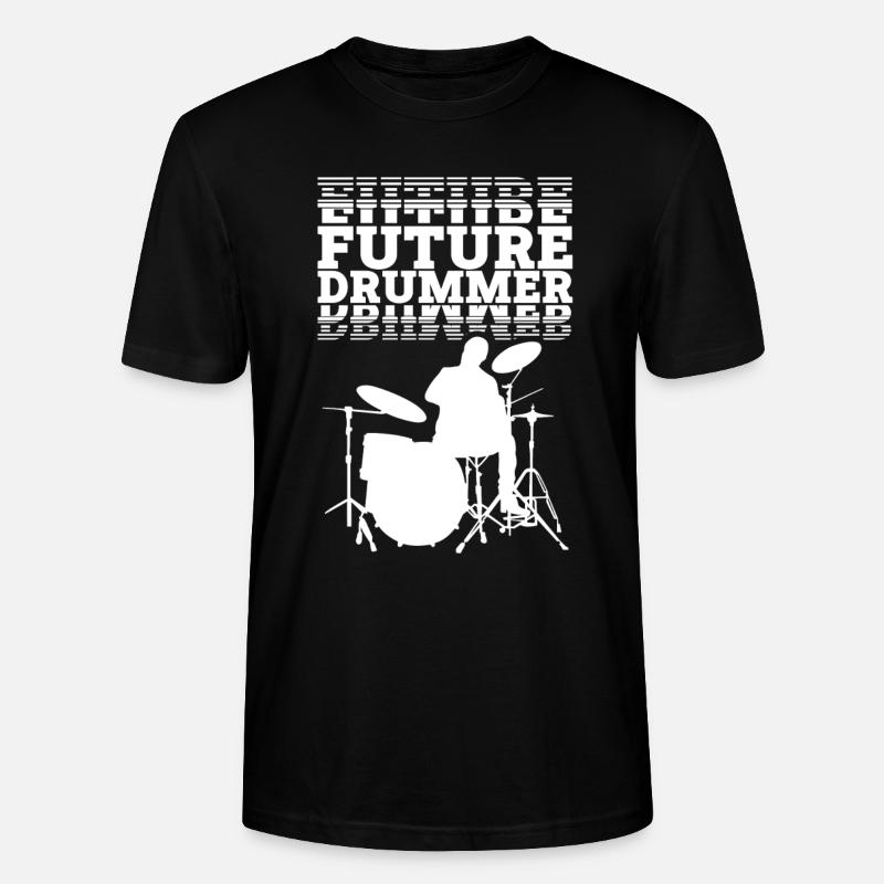 Future Drummer Drummer Drum - Stanley/Stella CRAFTER Unisex Organic T-Shirt - black