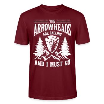 Arrowhead Hunter Pfeilspitzen - Stanley/Stella Unisex Bio-T-Shirt CRAFTER - Burgunderrot - Vorne - Alina (178cm) & Michal (187cm)