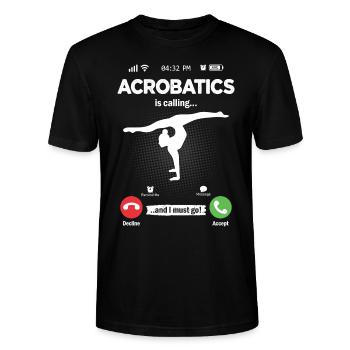 Akrobatik Is Calling I Must Go Bodenturnen Hobby - Stanley/Stella Unisex Bio-T-Shirt CRAFTER - Schwarz - Vorne - Alina (178cm) & Michal (187cm)