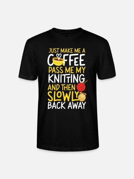 Knitting Knitter Coffee Just Make - Stanley/Stella CRAFTER Unisex Organic T-Shirt - black