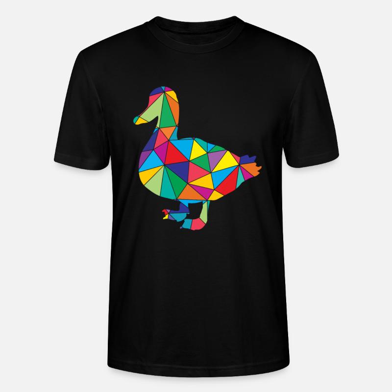 Polygone de canard Low Poly - T-shirt bio CRAFTER Stanley Stella Unisexe - noir