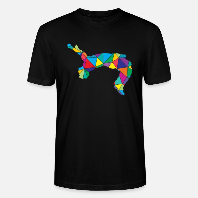 Freerunner Polygon Backflip - Stanley/Stella Unisex Bio-T-Shirt CRAFTER - Schwarz