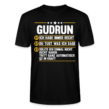 Gudrun - Stanley/Stella Unisex Bio-T-Shirt CRAFTER - Schwarz - Vorne - Alina (178cm) & Michal (187cm)