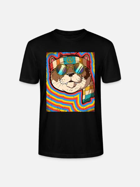 Hippie Otter Psychedelic Trippy - Stanley/Stella CRAFTER Unisex Organic T-Shirt - black