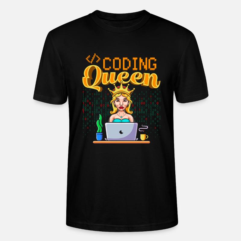 Développeur Coder Programmeur Queen - T-shirt bio CRAFTER Stanley Stella Unisexe - noir