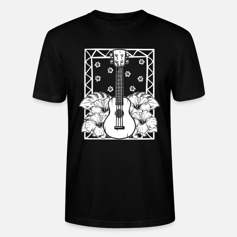 Ukulele Blumen - Stanley/Stella Unisex Bio-T-Shirt CRAFTER - Schwarz