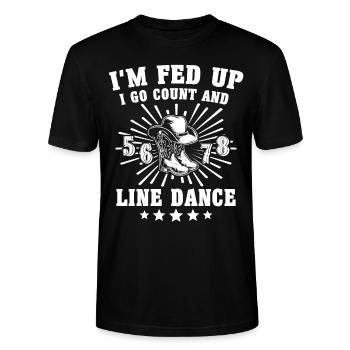 Line Dancing Line Dance - Stanley/Stella CRAFTER Unisex Organic T-Shirt - black - Front - Alina (178cm) & Michal (187cm)