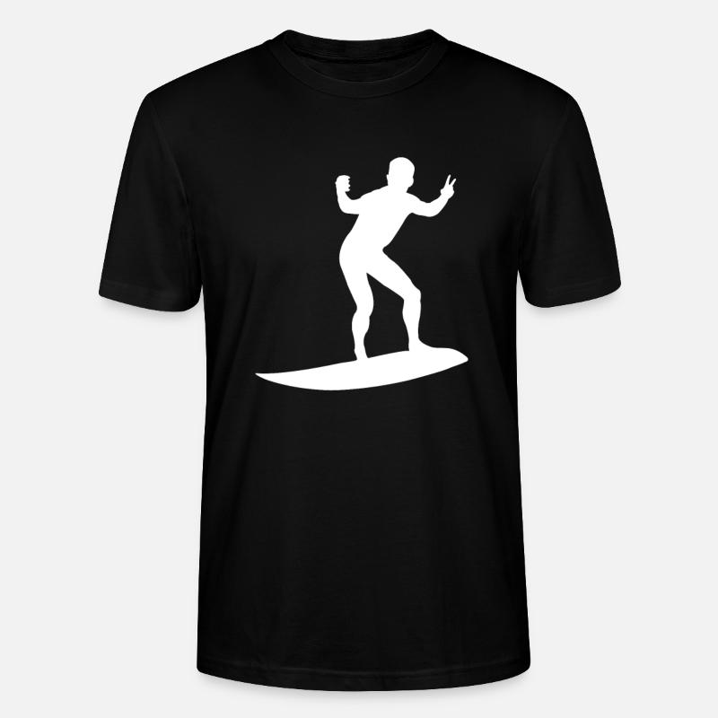Silhouette de surfeur - T-shirt bio CRAFTER Stanley Stella Unisexe - noir