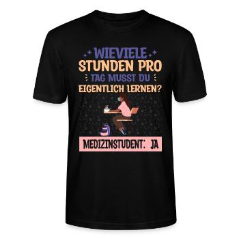 Wie viele Stunden muss man lernen? - Stanley/Stella Unisex Bio-T-Shirt CRAFTER - Schwarz - Vorne - Alina (178cm) & Michal (187cm)