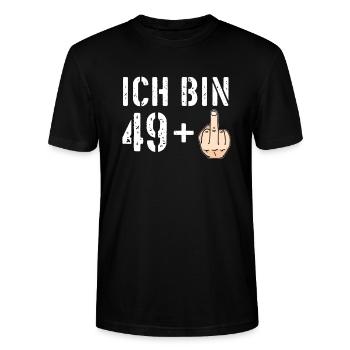 Ich bin 49 plus eins + 1 - 50. Geburtstag - Ü50 - Stanley/Stella Unisex Bio-T-Shirt CRAFTER - Schwarz - Vorne - Alina (178cm) & Michal (187cm)