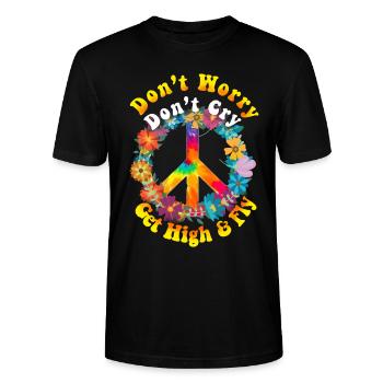 Hippie - T-shirt bio CRAFTER Stanley Stella Unisexe - noir - Devant - Alina (178cm) & Michal (187cm)