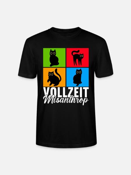 Katzen Misanthrop Sarkasmus - Stanley/Stella Unisex Bio-T-Shirt CRAFTER - Schwarz