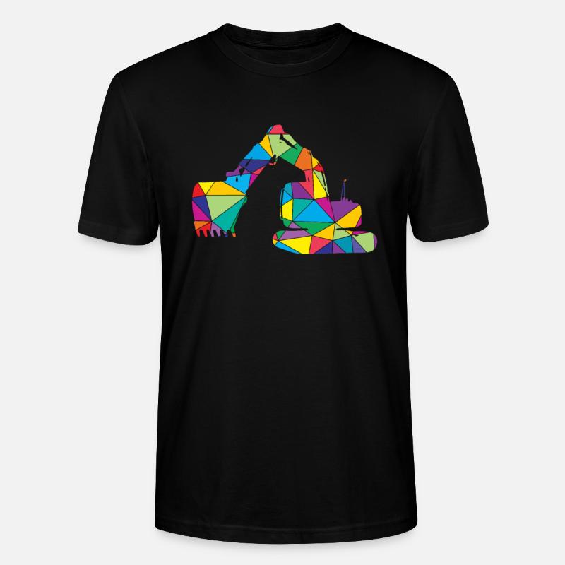 Bagger Polygon Baustelle Bagger - Stanley/Stella Unisex Bio-T-Shirt CRAFTER - Schwarz