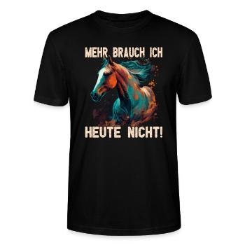 Pferdemädchen Pferdemama - Reiten - Westernreiten - Stanley/Stella Unisex Bio-T-Shirt CRAFTER - Schwarz - Vorne - Alina (178cm) & Michal (187cm)