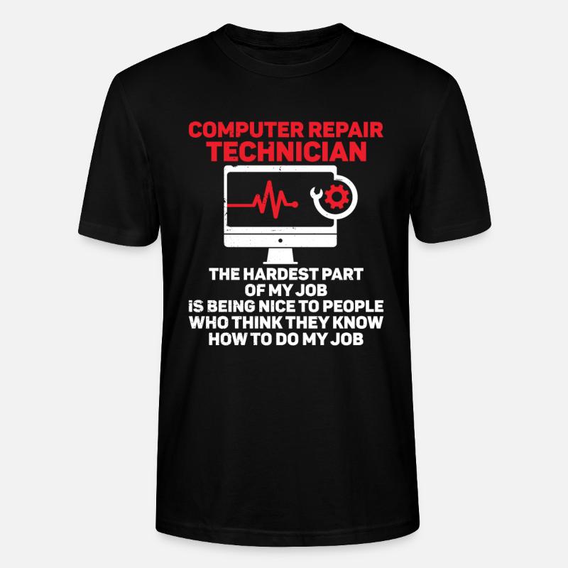 Computerreparaturtechnologie -Support -Technologie - Stanley/Stella Unisex Bio-T-Shirt CRAFTER - Schwarz