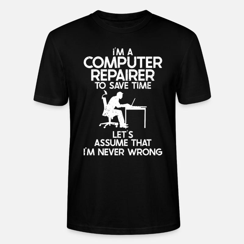 Computerreparaturtechnologie -Support -Technologie - Stanley/Stella Unisex Bio-T-Shirt CRAFTER - Schwarz