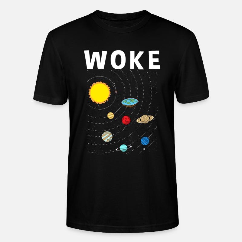Woke I Flat Earth - Stanley/Stella Unisex Bio-T-Shirt CRAFTER - Schwarz
