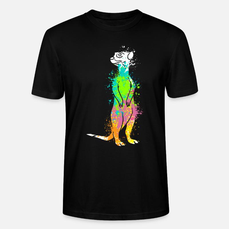 Splash Art Surikate Erdmännchen - Stanley/Stella Unisex Bio-T-Shirt CRAFTER - Schwarz