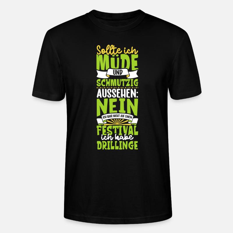 Müde und schmutzig - Drillinge - Stanley/Stella Unisex Bio-T-Shirt CRAFTER - Schwarz