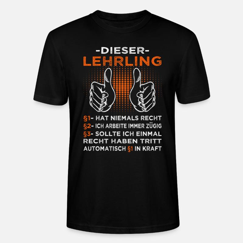 Lehrling & Azubi Sprüche - Stanley/Stella Unisex Bio-T-Shirt CRAFTER - Schwarz