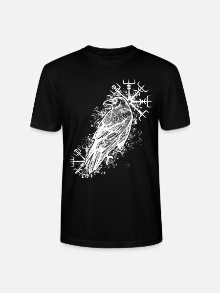 Raven Valhalla Viking Vegvisir - Stanley/Stella CRAFTER Unisex Organic T-Shirt - black