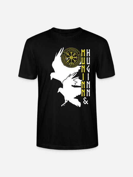 Raven Vegvisir Viking Ravens - Stanley/Stella CRAFTER Unisex Organic T-Shirt - black