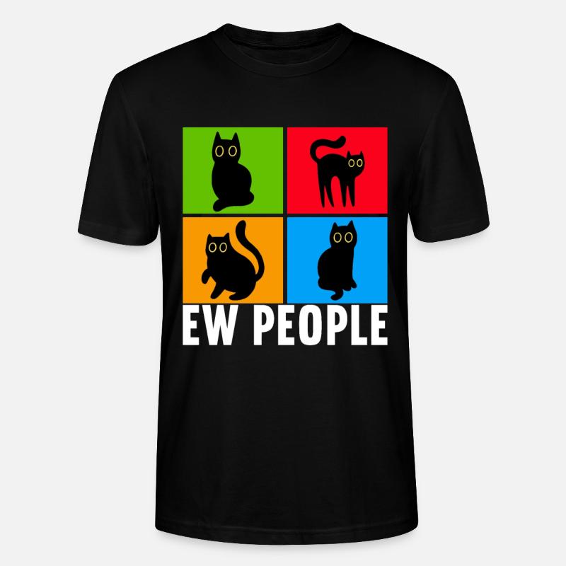 Katzen Misanthrop Sarkasmus - Stanley/Stella Unisex Bio-T-Shirt CRAFTER - Schwarz