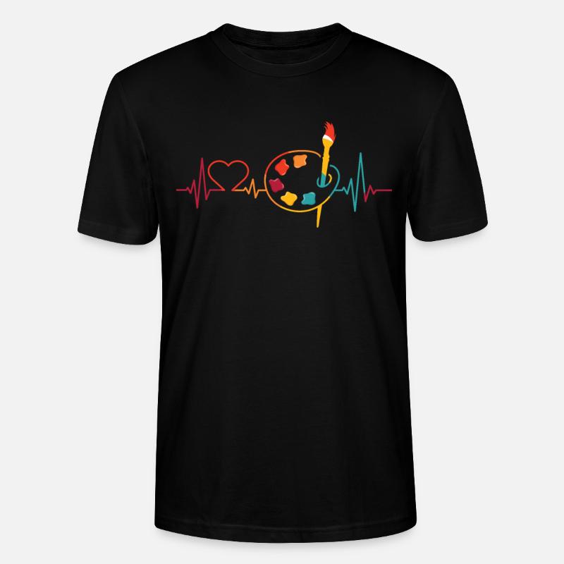 Painter Heartbeat For Painter - Stanley/Stella Unisex Bio-T-Shirt CRAFTER - Schwarz