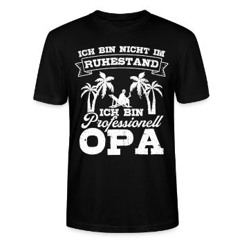 Opa Oma Rentner Ruhestand Rente Geschenk Großelter - Stanley/Stella Unisex Bio-T-Shirt CRAFTER - Schwarz - Vorne - Alina (178cm) & Michal (187cm)