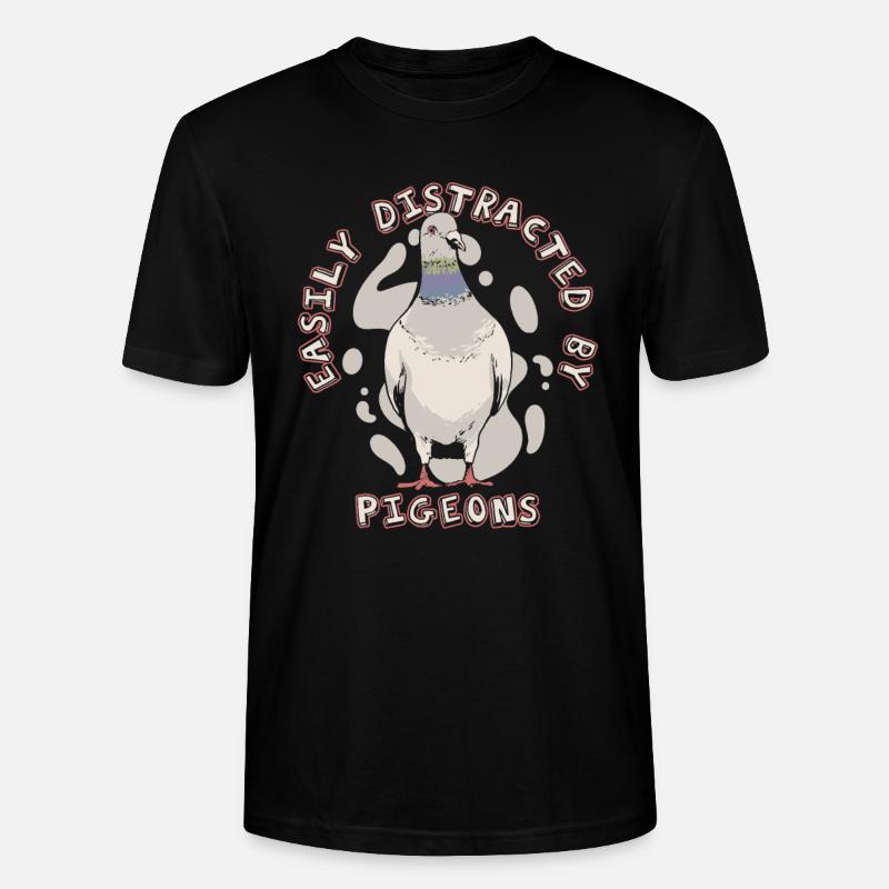 Taube Tauben Tier Vogel - Stanley/Stella Unisex Bio-T-Shirt CRAFTER - Schwarz