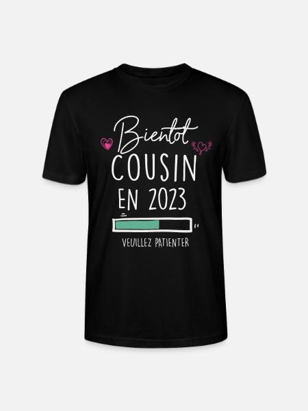 Bientôt cousin 2023 - T-shirt bio CRAFTER Stanley Stella Unisexe - noir