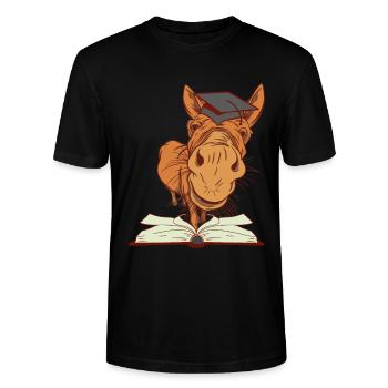 Donkey mule enrollment first grader clever - Stanley/Stella CRAFTER Unisex Organic T-Shirt - black - Front - Alina (178cm) & Michal (187cm)