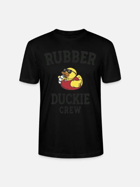 Gummi And Gul Duckie Crew Bad Ænder Ælling - Stanley Stella CRAFTER unisex økologisk-T-shirt - sort