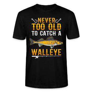 Walleye fishing pike-perch anglers - Stanley/Stella CRAFTER Unisex Organic T-Shirt - black - Front - Alina (178cm) & Michal (187cm)