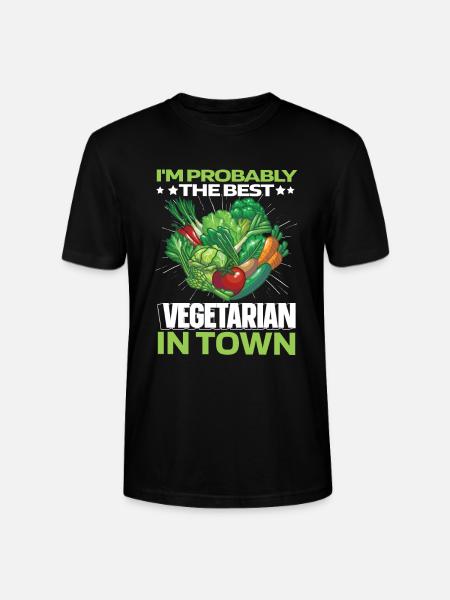 Vegetarian Vegetarian Humor - Stanley/Stella CRAFTER Unisex Organic T-Shirt - black