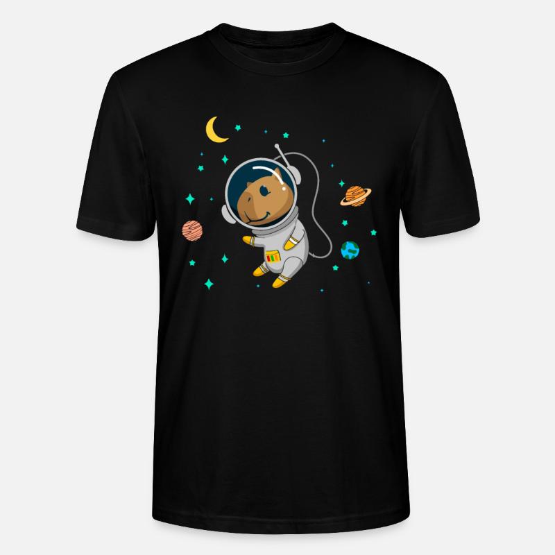Capybara Flüsterer Astronaut - Stanley/Stella Unisex Bio-T-Shirt CRAFTER - Schwarz