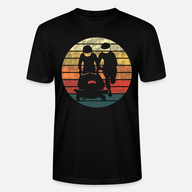 Bobsleigh Bobsleigh Retro Gift - Stanley/Stella CRAFTER Unisex Organic T-Shirt - black