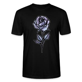 Cassette Futurism Rose Retro Futurism Vaporwave - Stanley/Stella Unisex Bio-T-Shirt CRAFTER - Schwarz - Vorne - Alina (178cm) & Michal (187cm)