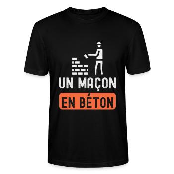 un maçon en béton - T-shirt bio CRAFTER Stanley Stella Unisexe - noir - Devant - Alina (178cm) & Michal (187cm)