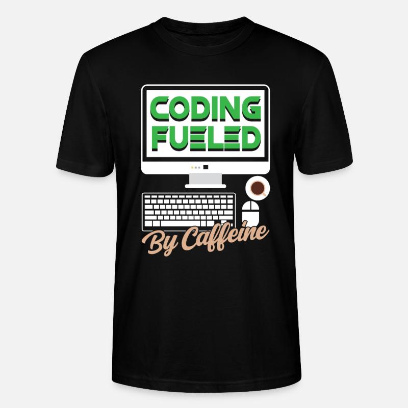 Programming powered by caffeine coding - Stanley/Stella CRAFTER Unisex Organic T-Shirt - black