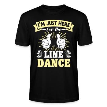 Line Dancer Line Dancing - Stanley/Stella CRAFTER Unisex Organic T-Shirt - black - Front - Alina (178cm) & Michal (187cm)