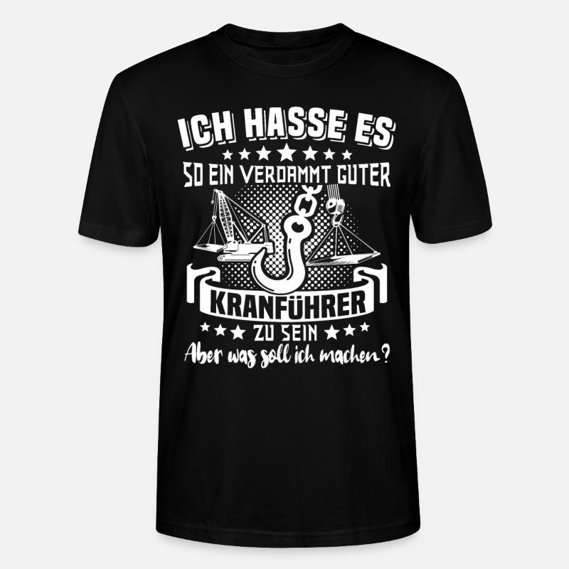 Kranfahrer Kranführer Kran - Stanley/Stella Unisex Bio-T-Shirt CRAFTER - Schwarz