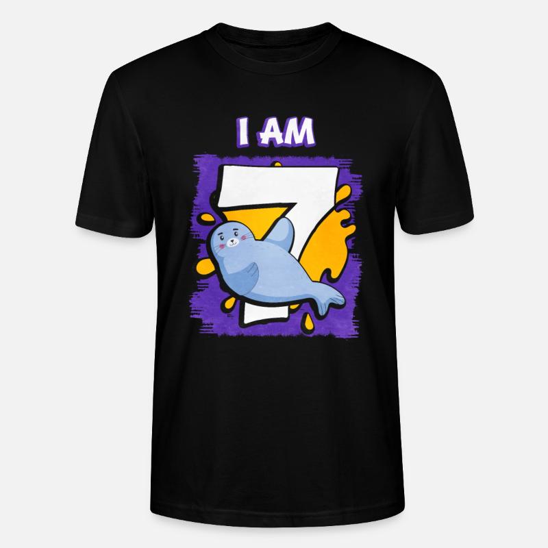 Ich Bin 7 Robbe - Stanley/Stella Unisex Bio-T-Shirt CRAFTER - Schwarz