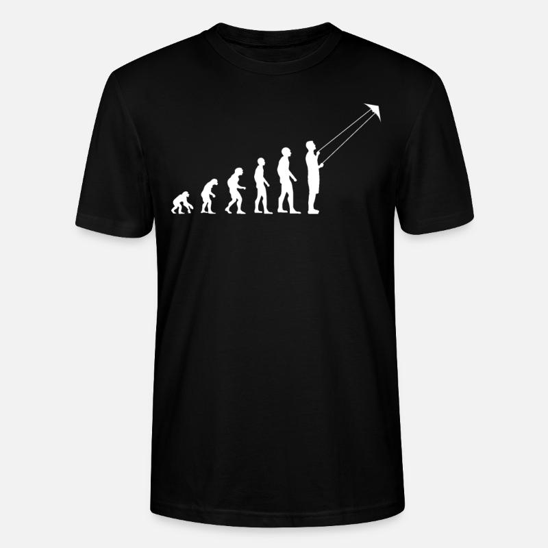 Drachenfliegen Evolution Drachensteigen Geschenk - Stanley/Stella Unisex Bio-T-Shirt CRAFTER - Schwarz