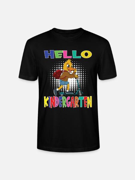 Hello Kindergarten Duck With Scooter - Stanley/Stella CRAFTER Unisex Organic T-Shirt - black