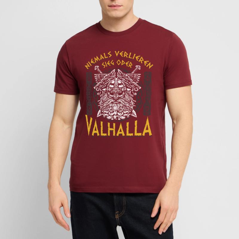 Niemals Verlieren, Sieg oder Valhalla Wikinger Stanley/Stella Unisex Bio-T-Shirt CRAFTER