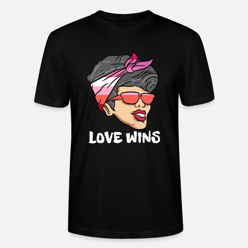 Lesbienne Lesbienne Fierté Drapeau Cadeau - T-shirt bio CRAFTER Stanley Stella Unisexe - noir