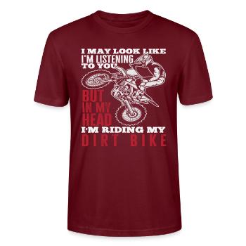 Motocross Hobby - Stanley/Stella CRAFTER Unisex Organic T-Shirt - burgundy - Front - Alina (178cm) & Michal (187cm)