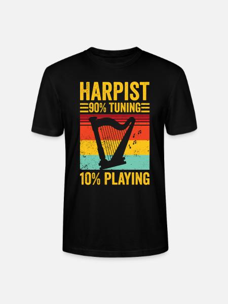 Harpist Harpist Retro - Stanley/Stella CRAFTER Unisex Organic T-Shirt - black